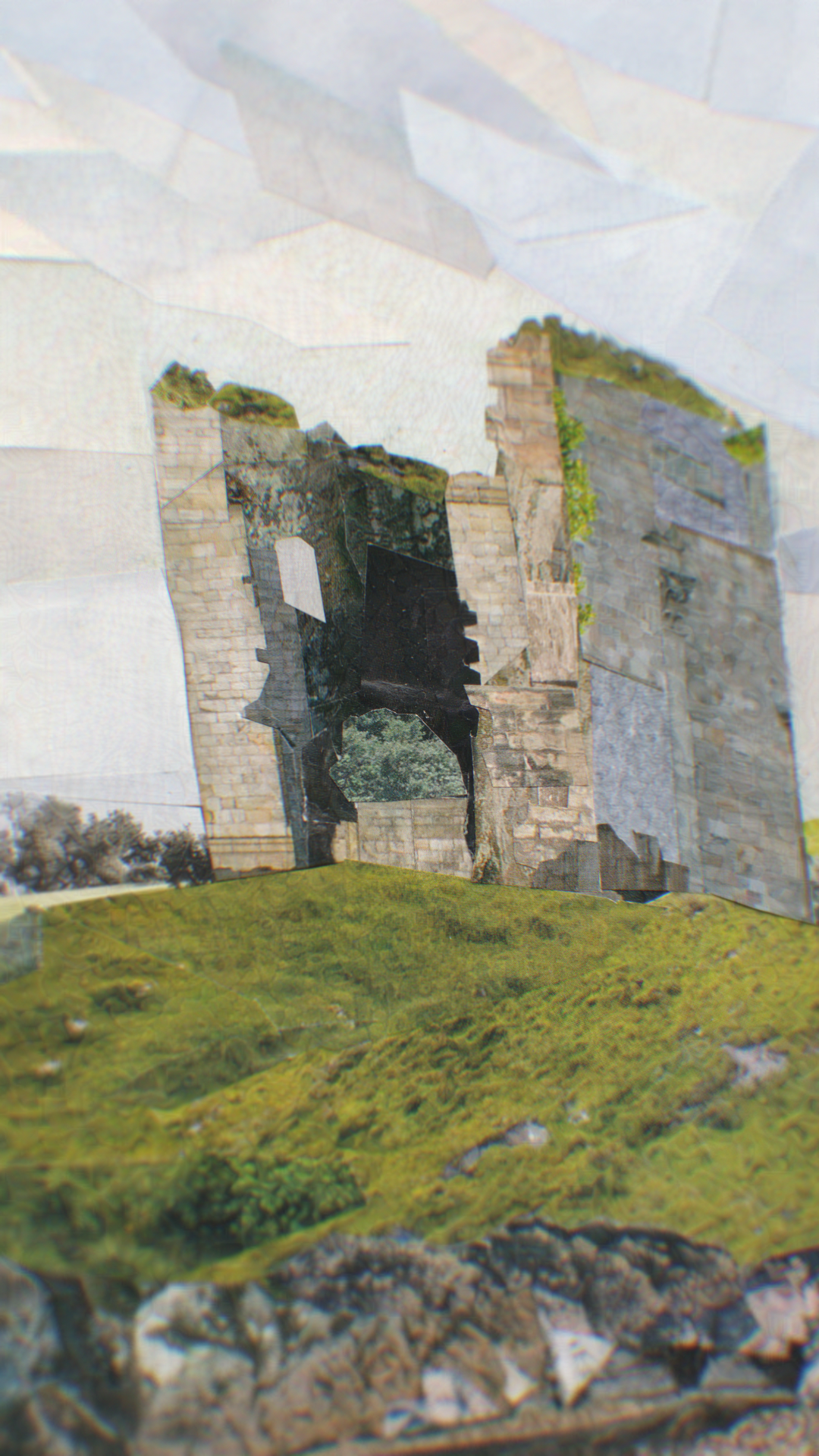 Hand-made Irish Collage Art - Minard Castle, Dingle Pennisula